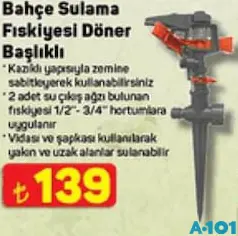 Bahçe Sulama Fıskiyesi Döner Başlıklı Bahçe Sulama Fıskiyesi Döner Başlıklı