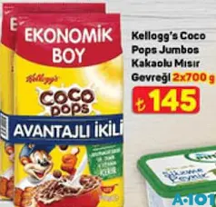 Kellogg's Coco Pops Jumbos Kakaolu Mısır Gevreği 2x700 g Kellogg's Coco Pops Jumbos Kakaolu Mısır Gevreği 2x700 g