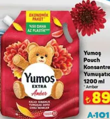 Yumoş Pouch Konsantre Yumuşatıcı Amber 1200 ml Yumoş Pouch Konsantre Yumuşatıcı Amber 1200 ml