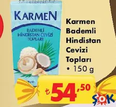 Karmen Bademli Hindistan Cevizi Topları 150 g - Bayram Şekeri/Çikolatası Karmen Bademli Hindistan Cevizi Topları 150 g - Bayram Şekeri/Çikolatası