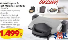 Arzum Mistost Izgara & Tost Makinesi AR2037 Arzum Mistost Izgara & Tost Makinesi AR2037