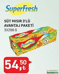 SuperFresh Süt Mısır 3'lü Avantaj Paketi 3x200 g SuperFresh Süt Mısır 3'lü Avantaj Paketi 3x200 g