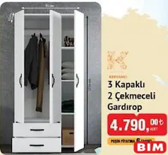 Kervancı 3 Kapaklı 2 Çekmeceli Gardırop Kervancı 3 Kapaklı 2 Çekmeceli Gardırop