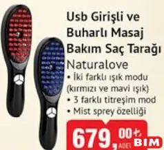 Naturalove Usb Girişli ve Buharlı Masaj Bakım Saç Tarağı Naturalove Usb Girişli ve Buharlı Masaj Bakım Saç Tarağı