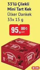 Ülker Dankek 33’lü Çilekli Mini Tart Kek 33x15 g Ülker Dankek 33’lü Çilekli Mini Tart Kek 33x15 g