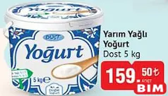 Dost Yarım Yağlı Yoğurt 5 kg Dost Yarım Yağlı Yoğurt 5 kg