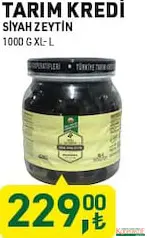 Tarım Kredi Siyah Zeytin 1000 g Tarım Kredi Siyah Zeytin 1000 g