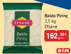 Efsane Baldo Pirinç 2,5 kg Efsane Baldo Pirinç 2,5 kg
