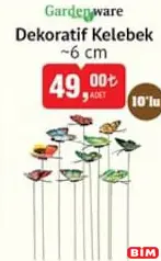 Gardenware Dekoratif Kelebek 6 cm 10'lu Gardenware Dekoratif Kelebek 6 cm 10'lu