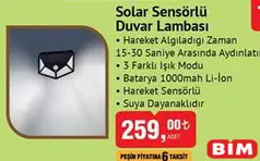 Solar Sensörlü Duvar Lambası Solar Sensörlü Duvar Lambası