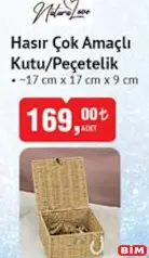 Natura Love Hasır Çok Amaçlı Kutu/Peçetelik Natura Love Hasır Çok Amaçlı Kutu/Peçetelik