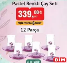 Lav Pastel Renkli Çay Seti 12 Parça 6 Kişilik Lav Pastel Renkli Çay Seti 12 Parça 6 Kişilik