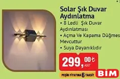 Solar Şık Duvar Aydınlatma 8 Ledli Solar Şık Duvar Aydınlatma 8 Ledli