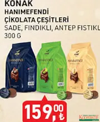 Konak Hanımefendi Çikolata Çeşitleri 300 g - Bayram Şekeri/Çikolatası Konak Hanımefendi Çikolata Çeşitleri 300 g - Bayram Şekeri/Çikolatası