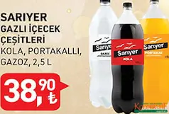 Sarıyer Gazlı İçecek Çeşitleri Kola/Portakallı/Gazoz 2,5 L Sarıyer Gazlı İçecek Çeşitleri Kola/Portakallı/Gazoz 2,5 L