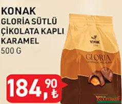Konak Gloria Sütlü Çikolata Kaplı Karamel 500 g - Bayram Şekeri/Çikolatası Konak Gloria Sütlü Çikolata Kaplı Karamel 500 g - Bayram Şekeri/Çikolatası