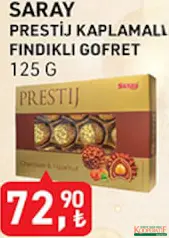 Saray Prestij Kaplamalı Fındıklı Gofret 125 g - Bayram Şekeri/Çikolatası Saray Prestij Kaplamalı Fındıklı Gofret 125 g - Bayram Şekeri/Çikolatası