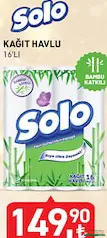 Solo Kağıt Havlu Bambu Katkılı 16'lı Solo Kağıt Havlu Bambu Katkılı 16'lı