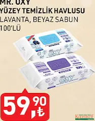 Mr. Oxy Yüzey Temizlik Havlusu 100'lü Mr. Oxy Yüzey Temizlik Havlusu 100'lü