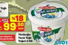 Yörükoğlu Yarım Yağlı Yoğurt 2 Kg Yörükoğlu Yarım Yağlı Yoğurt 2 Kg