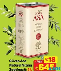 Güven Asa Natürel Sızma Zeytinyağı 3 L Güven Asa Natürel Sızma Zeytinyağı 3 L