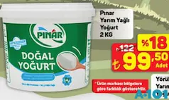 Pınar Yarım Yağlı Yoğurt 2 kg Pınar Yarım Yağlı Yoğurt 2 kg