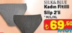 Silk&Blue Kadın Fitilli Slip Külot 2'li Silk&Blue Kadın Fitilli Slip Külot 2'li