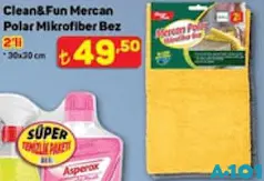 Clean&Fun Mercan Polar Mikrofiber Bez 2'li Clean&Fun Mercan Polar Mikrofiber Bez 2'li
