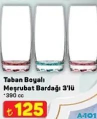 Lav Taban Boyalı Meşrubat Bardağı 3'lü 390 cc Lav Taban Boyalı Meşrubat Bardağı 3'lü 390 cc