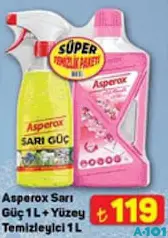Asperox Sarı Güç 1 L + Yüzey Temizleyici 1 L Asperox Sarı Güç 1 L + Yüzey Temizleyici 1 L