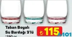 Lav Taban Boyalı Su Bardağı 3'lü 290 cc Lav Taban Boyalı Su Bardağı 3'lü 290 cc
