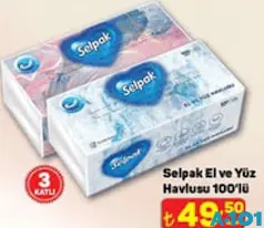 Selpak El ve Yüz Havlusu 100'lü Selpak El ve Yüz Havlusu 100'lü