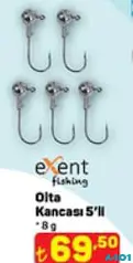 Exent Fishing Olta Kancası 5'li 8 g Exent Fishing Olta Kancası 5'li 8 g