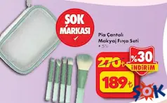 Pia Çantalı Makyaj Fırça Seti 5'li Pia Çantalı Makyaj Fırça Seti 5'li