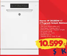 Hoover HF 3E53EOW-17 5 Programlı Bulaşık Makinesi Hoover HF 3E53EOW-17 5 Programlı Bulaşık Makinesi