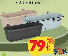 Sahra Askılı Balkon Saksı 8 L 51 cm Sahra Askılı Balkon Saksı 8 L 51 cm