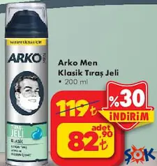 Arko Men Klasik Tıraş Jeli 200 ml Arko Men Klasik Tıraş Jeli 200 ml