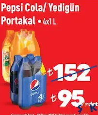Pepsi Cola/Yedigün Portakal Kola 4x1 L Pepsi Cola/Yedigün Portakal Kola 4x1 L