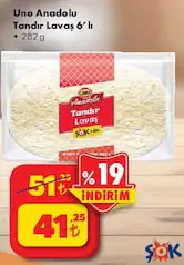 Uno Anadolu Tandır Lavaş 6'lı 282 g Uno Anadolu Tandır Lavaş 6'lı 282 g