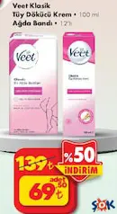 Veet Klasik Tüy Dökücü Krem 100 ml/Ağda Bandı 12'li Veet Klasik Tüy Dökücü Krem 100 ml/Ağda Bandı 12'li