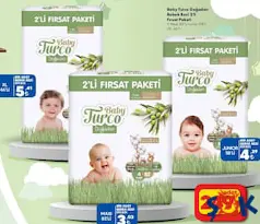 Baby Turco Doğadan Bebek Bezi 2'li Fırsat Paketi Çeşitleri Baby Turco Doğadan Bebek Bezi 2'li Fırsat Paketi Çeşitleri