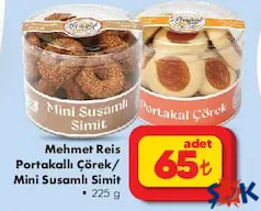 Mehmet Reis Portakallı Çörek/Mini Susamlı Simit 225 g Mehmet Reis Portakallı Çörek/Mini Susamlı Simit 225 g