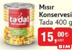 Tada Mısır Konservesi 400 g Tada Mısır Konservesi 400 g