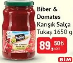 Tukaş Biber & Domates Karışık Salça 1650 g Tukaş Biber & Domates Karışık Salça 1650 g