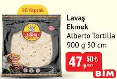 Alberto Tortilla Lavaş Ekmek 900 g 10 Yaprak Alberto Tortilla Lavaş Ekmek 900 g 10 Yaprak