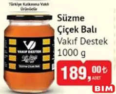 Vakıf Destek Süzme Çiçek Balı 1000 g Vakıf Destek Süzme Çiçek Balı 1000 g