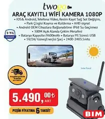 Twogo Araç Kayıtlı Wifi Kamera 1080P Twogo Araç Kayıtlı Wifi Kamera 1080P