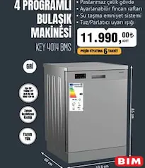 Keysmart 4 Programlı Bulaşık Makinesi KEY 4014 BMS Keysmart 4 Programlı Bulaşık Makinesi KEY 4014 BMS