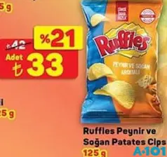 Ruffles Peynir ve Soğan Patates Cipsi 125 g Ruffles Peynir ve Soğan Patates Cipsi 125 g