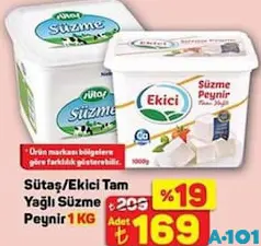 Sütaş/Ekici Tam Yağlı Süzme Peynir 1 kg Sütaş/Ekici Tam Yağlı Süzme Peynir 1 kg